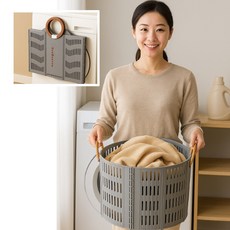 에코헤븐 대형 틈새 접이식 세탁바구니 빨래바구니, 에코그레이