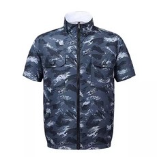 臺灣親驗牌 四孔風扇空調服 臺中發貨 夏季降溫冷氣衣 工地防暑必備, 1個, 藍黑, 藍黑