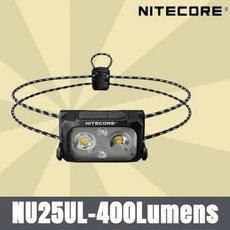 헤드랜턴 캠핑 등산 낚시 NITECORE-NU25 UL 충전식 헤드라이트 400 루멘 경량 야외 러닝 캠핑용, 한개옵션0, 1개
