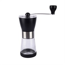 便攜式磨豆機手動咖啡磨不鏽鋼咖啡研磨器手搖咖啡磨豆機, 1個, HD-A73玻璃杯咖啡磨