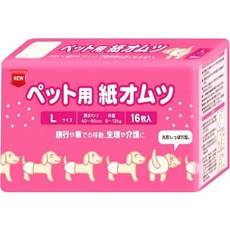 inuneru 狗兒爽 寵物專用包覆尿布 狗紙尿布 生理褲 紙尿褲, 1個, 狗兒爽尿褲(L)16入