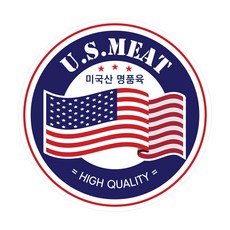 정육스티커 미국산 원형 성조기 WA-01, 1개, 100개입
