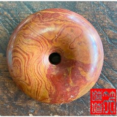 紅砭石平安扣項鍊-山東泗水泗濱砭石-刮痧保健精品項鍊-台灣現貨, 入門款(直徑約5公分), 1個