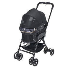 Compet milimili EG LONG 日本寵物手推車 加長型 輕便 透氣 寵物外出推車, 星空黑, 1個