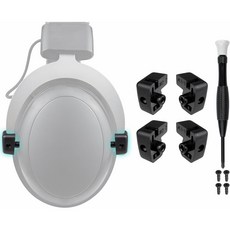 SOULWIT 헤드밴드 힌지 회전-호환 HyperX 하이퍼엑스 클라우드/클라우드 2 유선/클라우드X/클라우드 코어/클라우드 2 코어용 관절 피봇 교체 부품 헤드셋 걸이 브래킷 부착, 4개, Black