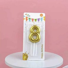 Party Time 數字蠟燭, 1個, 金色氣球數字蠟燭-8