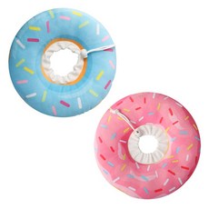 Dest 噴氣甜甜圈貓寵物寵物脖子Carra Mokbo University Cushion, 天藍色甜甜圈S+糖甜甜圈S