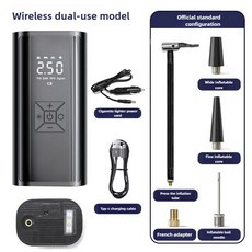 콤프레샤 에어 무선 휴대용 컴프레서 150PSI 전기 타이어 인플레이터 LED 라이트 디지털 LCD 디스플레이, 2)B two line