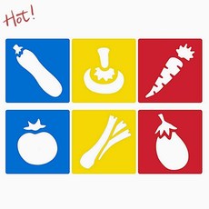 키즈맘아트 스텐실 도안 야채 채소 그림찍기 미술놀이 핑거페인팅 아동 찍기본 식물 어린이틀