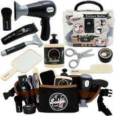 미용실 장난감 세트 헤어 디자이너 미용실놀이 직업 유아 역할놀이 메이크업, D. 10종 헤어컷세트+가방+카툰스카프, 1개