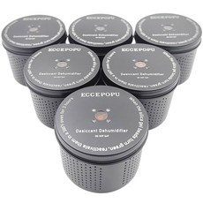 ECCEPOPU Gun Safe 제습기 200g - 실리카 겔 건조제 통 총 캐비닛 및 금고용 수분 흡수제 80입방 피트 보호 블랙 알루미늄 쉘, 6 Canisters
