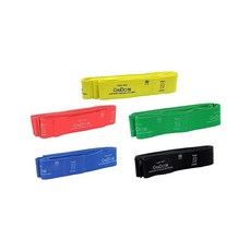 Cando 멀티 그립 1.8m(6피트) 운동 저항 밴드 손 및 발 루프 포함 전신 운동 훈련 재활 스트레칭 및 치료를 위한 레드 난이도 - 경량 저항 1.8kg(4, 5피스 세트, 1개