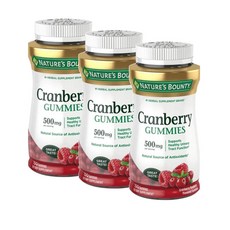 네이처스 바운티 크랜베리 500mg 구미 젤리 Nature's Bounty Cranberry, 3개, 150정