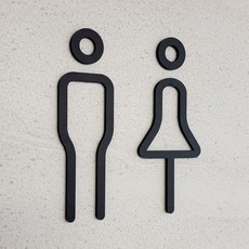 남자+여자 셋트 픽토그램 화장실표지판 안내판 도어사인 Toilet Restroom, 블랙