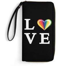 LGBT 레인보우 플래그 긴 지갑 PU 가죽 지퍼 파우치 휴대폰 클러치 카드 홀더 정리함