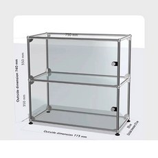 유에스엠 스테인리스 유리가구 미니멀풍장 신발장 중굽 거실 찬장 TV장 인플루언서, 단렬2층 77 3x37 3x74