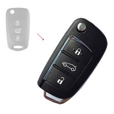 현대 기아 차키 폴딩키 차키 키케이스 모닝 레이 k5 k7 프라이드 (3버튼) 센타밀링 튜닝 교체 수리 (L3B-C), 1.(L3B-C)폴딩키 케이스만(현)센타밀링, 1개