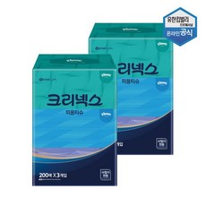 100천연펄프 미용티슈 200매 콤비 3개입 x 2팩 4600161 크리넥스
