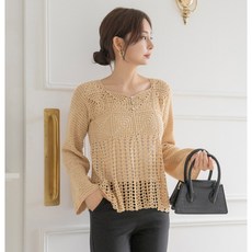 코바늘 제디트 모티브 풀오버 패키지, XL~2XL, 인디 핑크, 1개