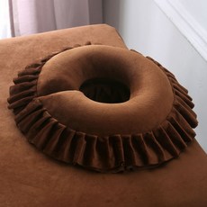 구멍 쿠션 미용 패드 베개 실리콘 화이트 마시지샵 얼굴, 1개, 대형 면 코어 딥커피 분리세탁