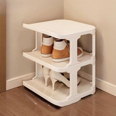덴코 공간활용 수납 신발 정리대, 3단, 화이트
