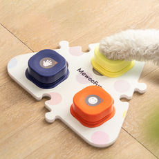 강아지버튼 강아지벨 강아지녹음벨 말하는버튼 3개 세트, 도트 퍼즐 세트(민트그린+블루+옐로우), 1개