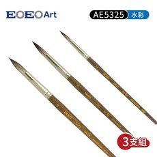 EOEO Art 韓國 水彩畫筆 AE1025 排刷 60mm, 1個, 5325-狐狸毛3支組