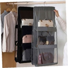 행거 연결 가방 수납함 옷장 정리 선반 먼지 방지 투명 창 디자인 핸드백 클러치, 1개, 가방정리함(블루)