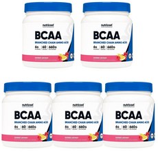 Nutricost 뉴트리코스트 BCAA 파우더 2:1:1 라즈베리 레모네이드 660g, 5개