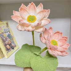 우림 뜨게꽃 키트 꽃뜨게 뜨개질 연꽃 쌍 니트꽃다발 플라워 재료