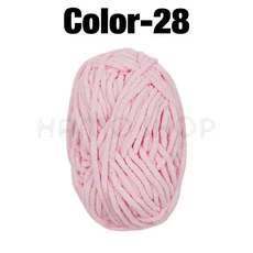 50g/볼 아이스 스트라이프 라인 얀 울 코튼 니팅 소프트 셔닐 수제 담요 두꺼운 실, 27 Color 28