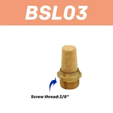 공압식 황동 배기 머플러 BSL M5 1/8" 소음기 피팅 필터 감속기 커넥터 구리, 02 BSL03