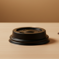 8 9 온스 종이컵 뚜껑 컵 리드 타공 검정 카페리드 100개입 (AF), 1개, 검은 뚜껑