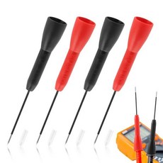 플루크 리드 tl71 tl75 디지털 니들 멀티미터 프로브용 4PCS 2mm 확장 니들 테스트 프로브 600V10A 비파괴 멀티미터 테스트 프로브, Red+Black