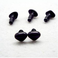 인형 코 부자재 반려동물 양모펠트 강아지코 삼각코 손뜨개인형 만들기diy, 1.민자코 검정+와셔-7mm, 1개