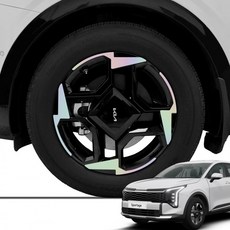 스포티지 NQ5 페이스리프트 휠스티커 18인치, 18인치_블랙로즈, 1개