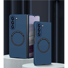 Galaxy Z Fold 2 3 4 5 6 Flip 무선 충전 하드 PC 폴드 커버 용 Magsafe 케이스 초박형 매트 마그네틱, For Samusng Fold 2, Navy