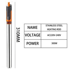 수족관 220V 스틸 탱크 항온 50HZ 50 자동 500W 로드 스테인리스 물고기 다이빙 가열 로드, 220V300W