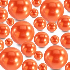 YULYNJQ 꽃병 필러 비즈 300피스 로열 블루 플로팅 비즈 센터피스 꽃병용 인조 진주 플로팅 캔들 웨딩 테이블 생일 테마 파티 홈 데코 메이크업 브러시 비즈 구멍 없음(, 300 Pieces, 주황색