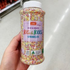 호주 콜스 케이크 컵케이크 데코레이션 스프링클 350gx2개 Coles 100 & 1000 sprinkles, 350g