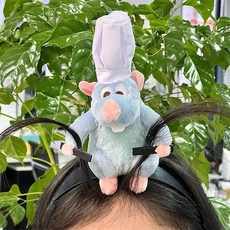 캐릭터 파티 여행 축제 행사 머리띠 SNS 인싸템 라따뚜이 머리띠 헤어핀 (2778), 1개, 그레이