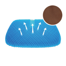 통풍방석 사계절 실리콘 쿨링방석 벌집모양 젤쿠션방석 (6색상), 브라운