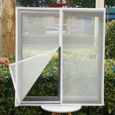 곤충 방충망 지퍼형 개폐식 자가 접착 모기장 실내 파리 차단망 투명 맞춤 제작 가능, White ddle zipper