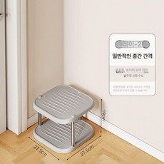 정리대 수납장 정리함 드레스룸 투명 선반 가정 간이 틈새 명풍가방보관, 1개, 이층 그레이 일반 높이 높이약19cm