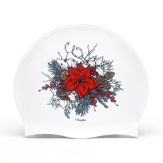 오호라스튜디오 링클 실리콘 수영모자, 포인세티아, 1개