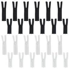 지퍼 부품 세트 다양한 색상 의류 인형 옷 DIY 만들기 재봉 소품, 흑백4