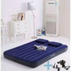 INTEX 인텍스 에어매트( 광폭싱글 ) + 자동펌프, 다우니 에어매트( 광폭싱글 ) + 가정용펌프, 혼합색상