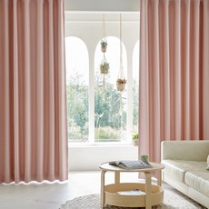 비츠 아일렛형 원톤 3중직 암막커튼+커튼봉 세트