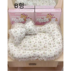 KT 모양 양면 프린트 패턴 플라워 핑크 리본 스몰 애견 강아지 패드, B형, 1개