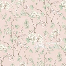 꽃무늬 벽지 수입 엔틱 플라워 접착식, 진저옐로우